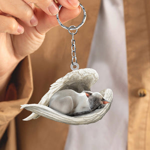 Oriental Shorthair Cat Sleeping Angel Acrylic Keychain