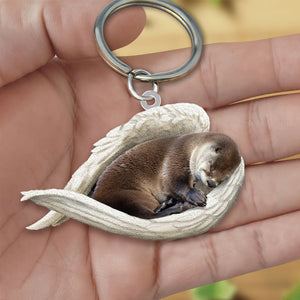 Otter Sleeping Angel Acrylic Keychain