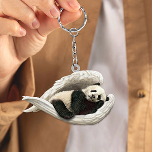 Panda Sleeping Angel Acrylic Keychain