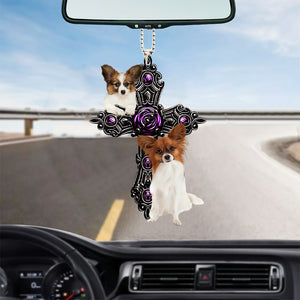 Papillon Pray For God Car Hanging Ornament