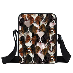 A Bunch Of Papillons Oxford Cloth Zipped Messenger Bag