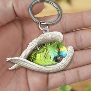 Parrot Sleeping Angel Acrylic Keychain
