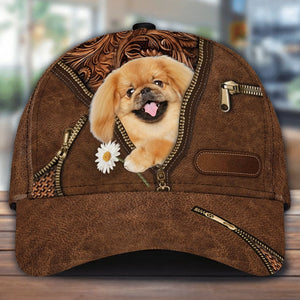 Pekingese Holding Daisy Unisex Cap