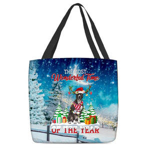 Pit Bull Christmas Tote Bag
