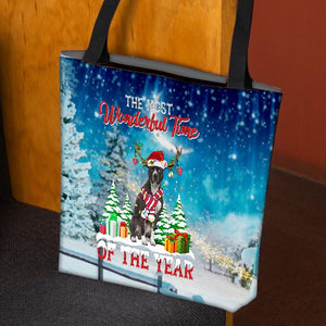 Pit Bull Christmas Tote Bag
