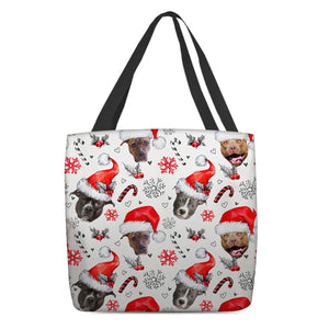 Pit Bull Merry Christmas Tote Bag