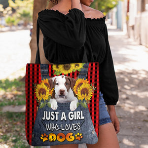 Pit Bull-Just A Girl Who Loves Dog Tote Bag