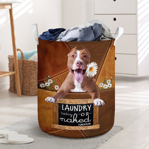 Pitbull Laundry Today Or Naked Tomorrow Laundry Basket