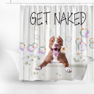 Pitbull Get Naked Daisy Shower Curtain
