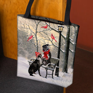 Pitbull Hello Christmas/Winter/New Year Tote Bag