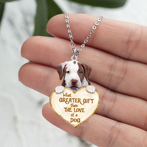 Pitbull4 -What Greater Gift Than The Love Of Dog Stainless Steel Necklace