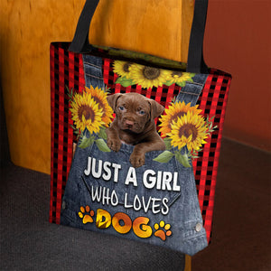 Pitbull -Just A Girl Who Loves Dog Tote Bag