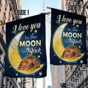 Pitbull I Love You To The Moon And Back Garden Flag