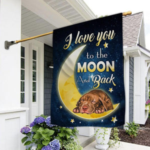 Pitbull I Love You To The Moon And Back Garden Flag