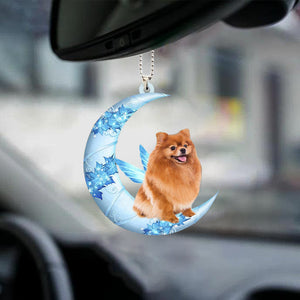 Pomeranian Angel From The Moon Car Hanging Ornament