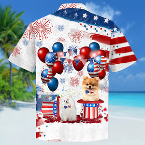 Pomeranian Independence Day Hawaiian Shirt