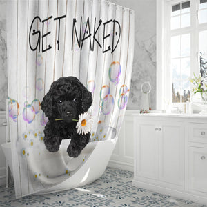 Poodle Get Naked Daisy Shower Curtain