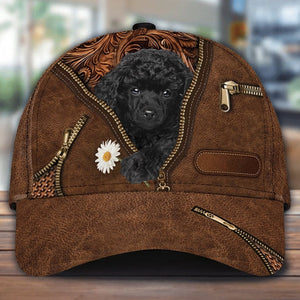 Poodle Holding Daisy Unisex Cap