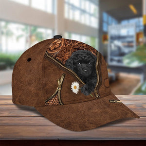 Poodle Holding Daisy Unisex Cap