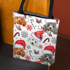 Poodle Merry Christmas Tote Bag
