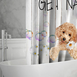 Poodle 2 Get Naked Daisy Shower Curtain