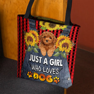 Poodle 3-Just A Girl Who Loves Dog Tote Bag