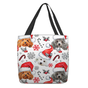 Poodle Merry Christmas Tote Bag