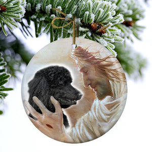 New Release -Poodle 03 With God Porcelain/Ceramic Ornament