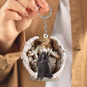 Angel Hug Poodle Acrylic Keychain