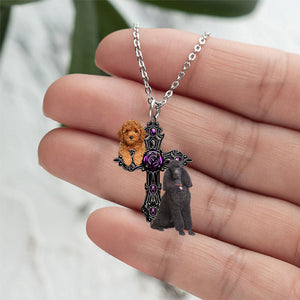 Poodle Pray For God Stainless Steel Necklace