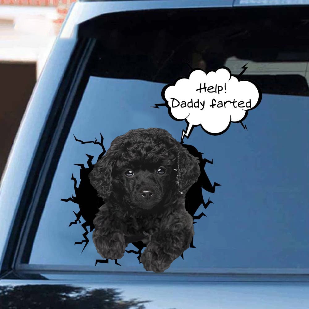Help! Daddy Farted Poodle Car/ Door/ Fridge/ Laptop Sticker