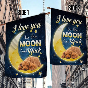 Poodle I Love You To The Moon And Back Garden Flag
