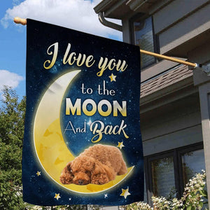 Poodle I Love You To The Moon And Back Garden Flag