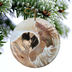 New Release -Pug With God Porcelain/Ceramic Ornament