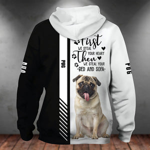Pug-First We Steal Your Heart Unisex Hoodie