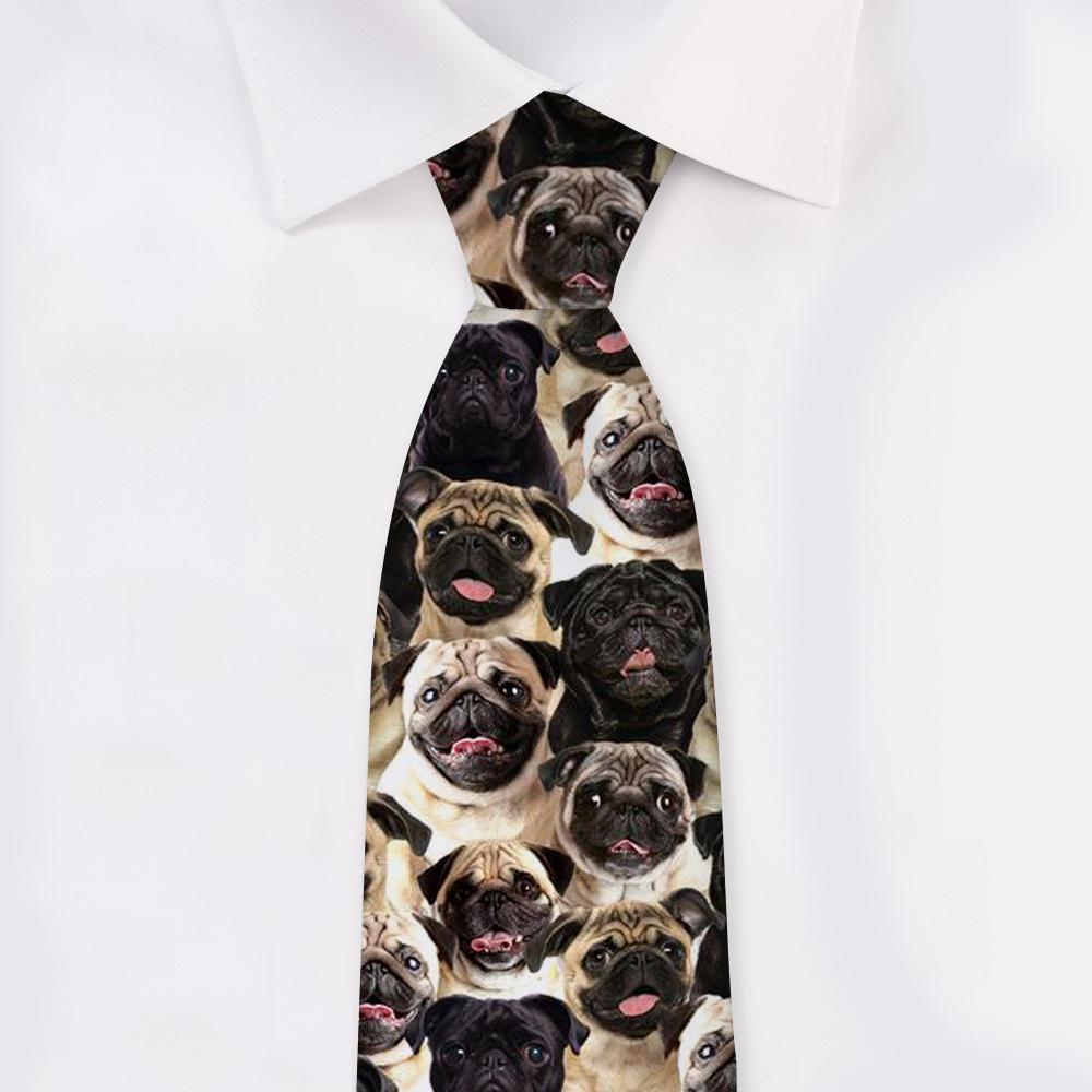 A Bunch Of Pugs Tie For Men/Great Gift Idea For Christmas