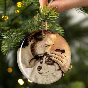 Rat Terrier With Jesus Porcelain/Ceramic Ornament