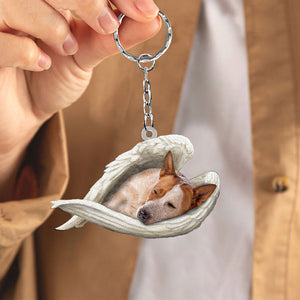 Red Heeler1 Sleeping Angel Acrylic Keychain