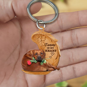 Rhodesian Ridgeback Forever In My Heart Flat Acrylic Keychain