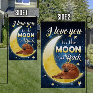 Rhodesian Ridgeback I Love You To The Moon And Back Garden Flag
