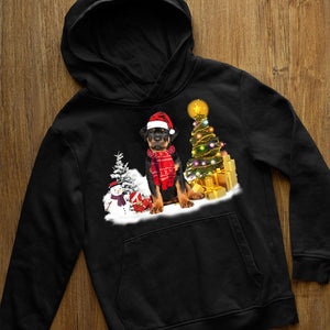 Unisex Merry Christmas Rottweiler Hoodie