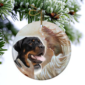New Release -Rottweiler With God Porcelain/Ceramic Ornament