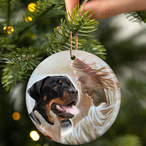New Release -Rottweiler With God Porcelain/Ceramic Ornament