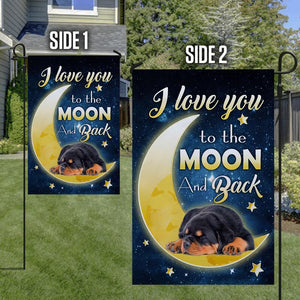 Rottweiler I Love You To The Moon And Back Garden Flag