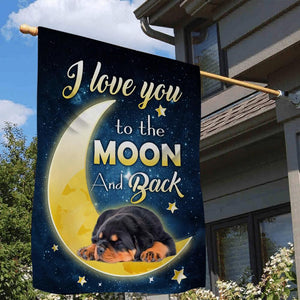 Rottweiler I Love You To The Moon And Back Garden Flag