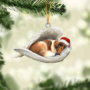 Rough Collie Sleeping Angel Christmas Ornament
