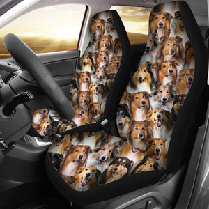 A Bunch Of Rough Collies Car Seat Cover
