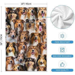 A Bunch Of Rough Collies Kitchen Towel
