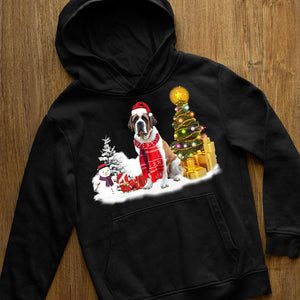 Unisex Merry Christmas Saint Bernard Hoodie