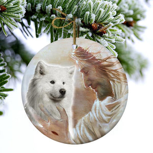 New Release -Samoyed With God Porcelain/Ceramic Ornament